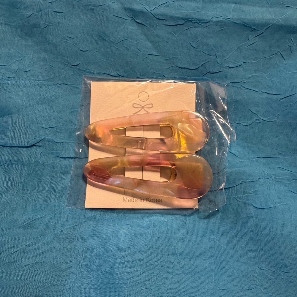Iridescent Hair Alligator Clips, set of two on card